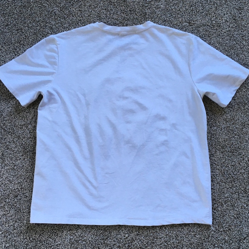 Burberry White Short Sleeve Tee with Blue & Gold Teddy Motif - Picture 6 of 6